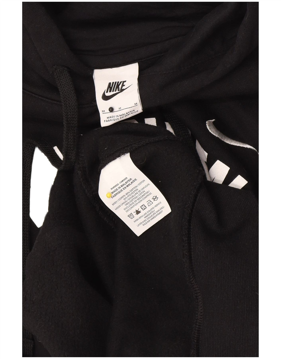 Nike Sudadera con capucha gráfica para hombre, jersey de algodón negro mediano