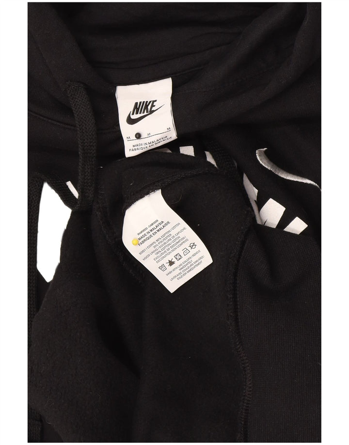 Nike Sudadera con capucha gráfica para hombre, jersey de algodón negro mediano