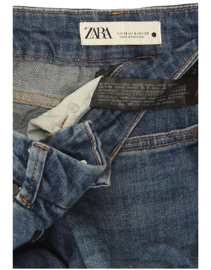 Zara Jeans Acampanados Para Mujer EU 38 Small W28 L33 Algodón Azul