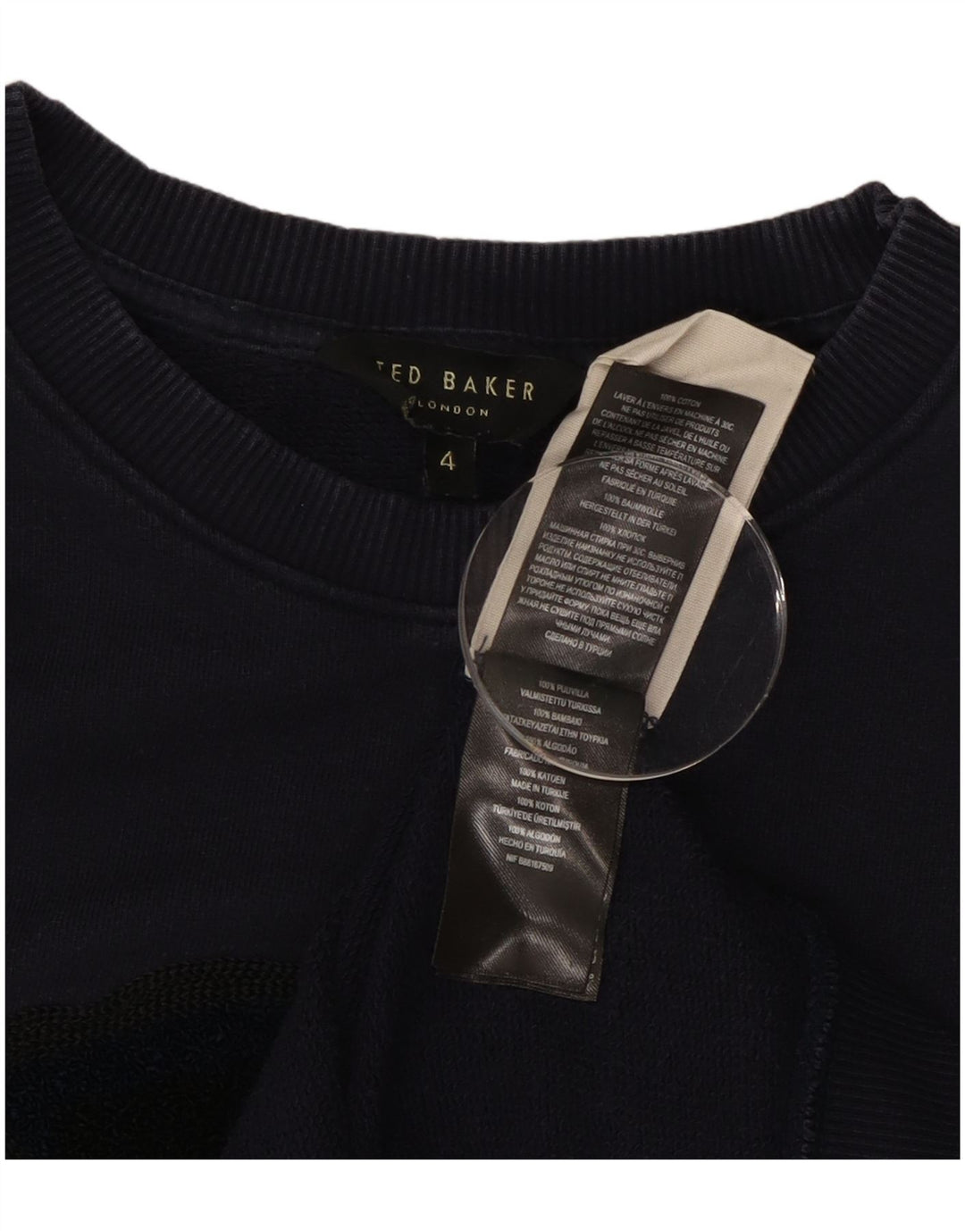 TED BAKER Sudadera extragrande para mujer talla 4 grande azul marino floral
