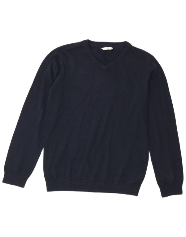 Marks & Spencer Jersey con cuello en V para niños 15-16 años Azul marino Algodón
