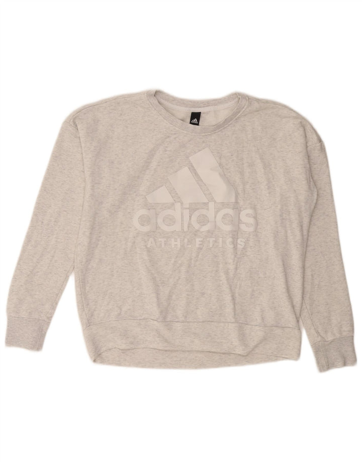 ADIDAS Sudadera gráfica para mujer Jumper UK 40 Grande Gris