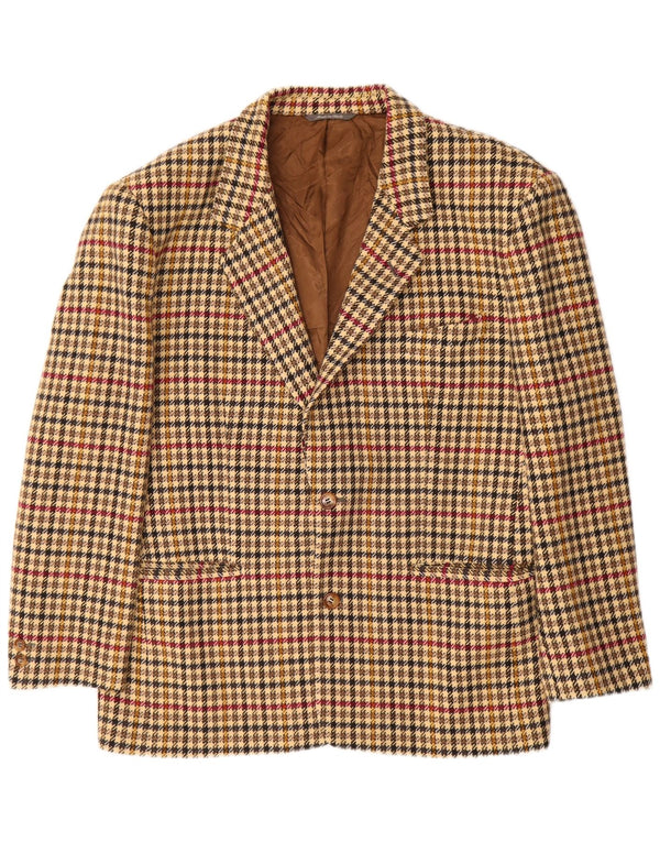 BYBLOS Chaqueta tipo blazer de 2 botones para hombre IT 52 XL Lana de pata de gallo beige