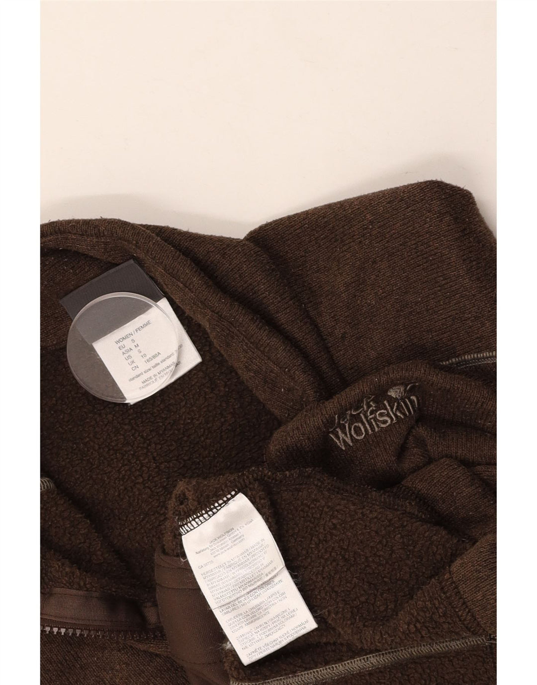 JACK WOLFSKIN Chaqueta superior de chándal para mujer UK 10 Small Marrón Poliéster