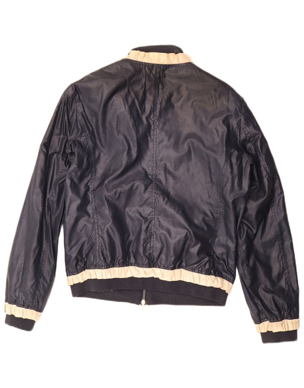 Moschino Chaqueta utilitaria para mujer US 12 Grande Azul marino Poliéster