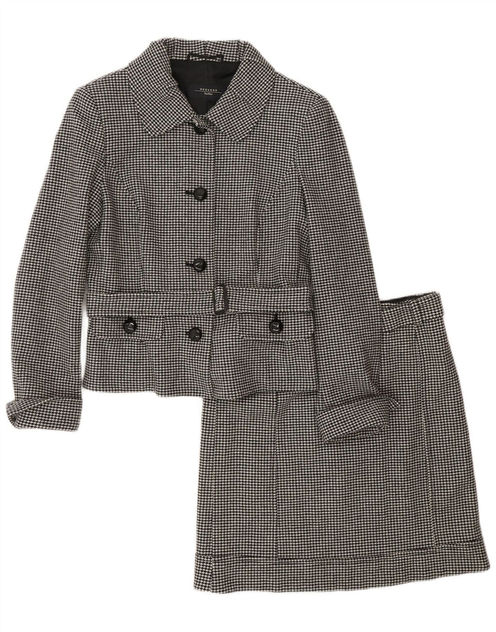 MAX MARA Conjunto de falda de 2 piezas con 4 botones para mujer UK 10 Small W28 Grey Classic