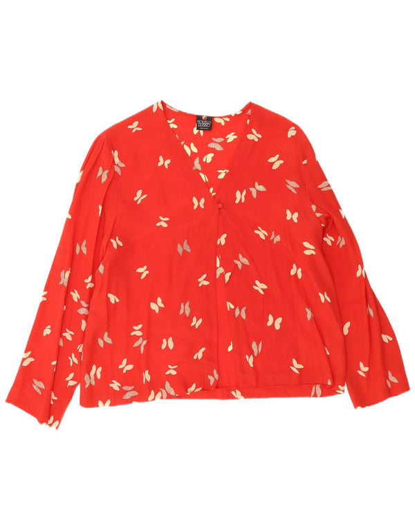 Fiorella Rubino Blusa camisera gráfica para mujer UK 46 L Rojo