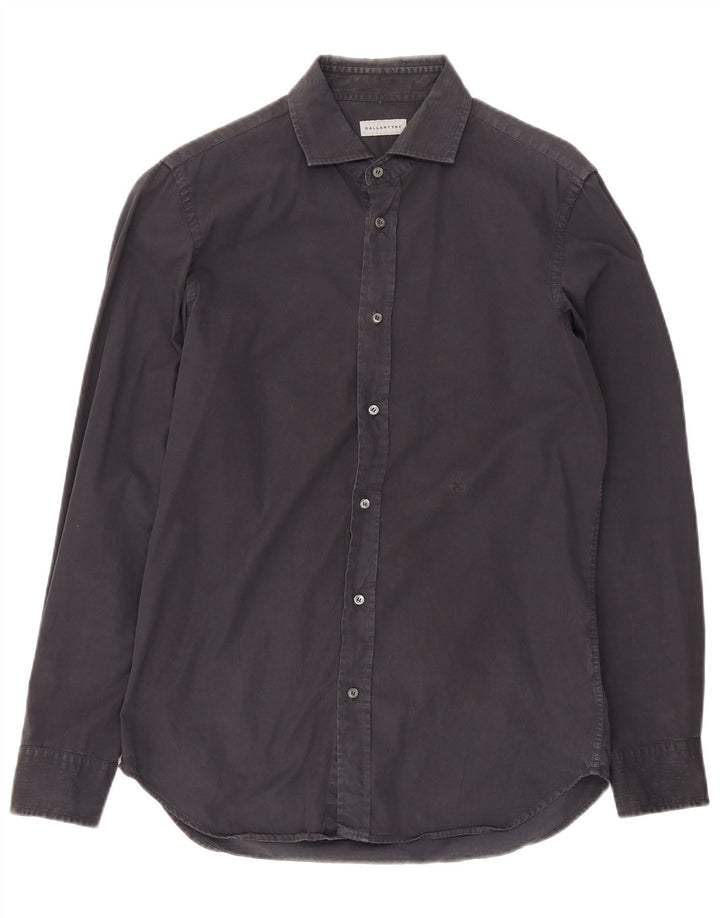 Ballantyne Camisa para hombre Talla 15 1/2 Mediana Azul marino Algodón