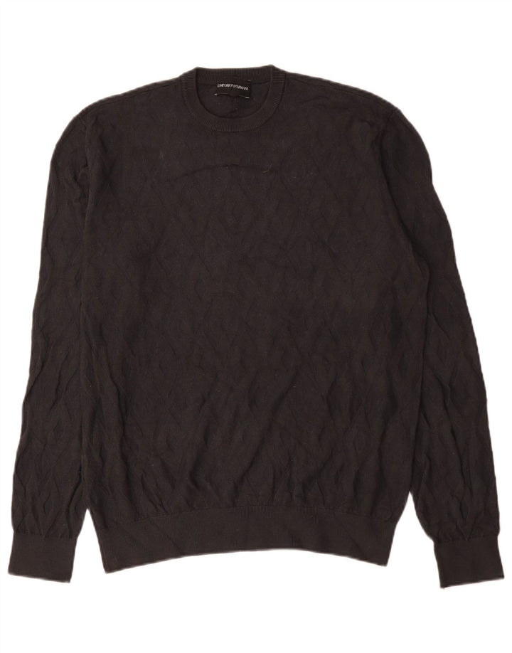 Emporio Armani Jersey De Cuello Redondo De Viscosa Gris Medio Hombre