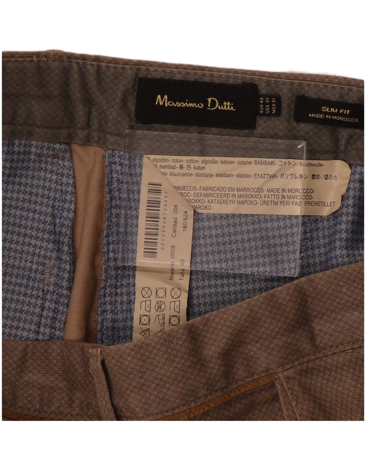 MASSIMO DUTTI Pantalón chino slim fit para hombre EU 40 Medium W31 L30 Marrón