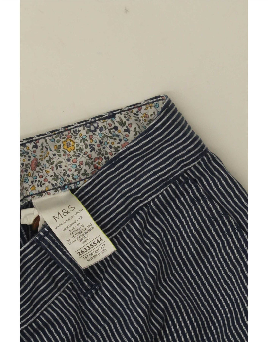 Marks & Spencer Pantalones cortos para mujer UK 12 Medium W32 L25 Azul marino