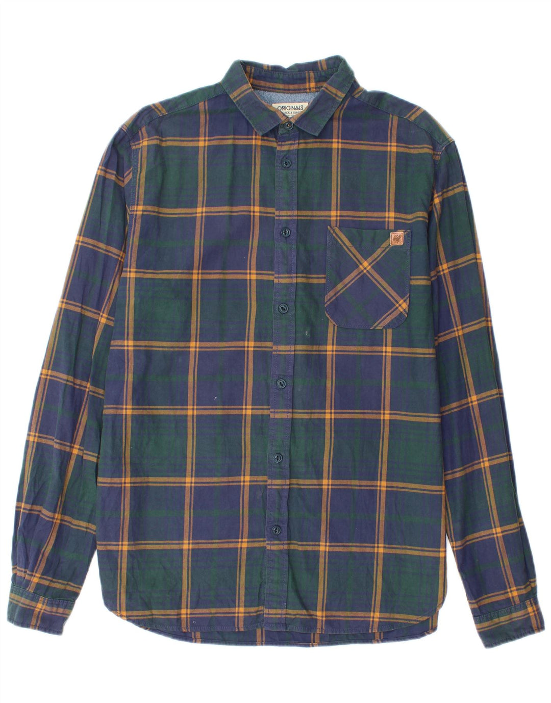 Jack & Jones Hombre Camisa De Franela Large Azul Marino Cuadros