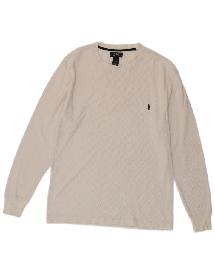POLO RALPH LAUREN Camiseta Hombre Manga Larga Algodón Blanco Medio