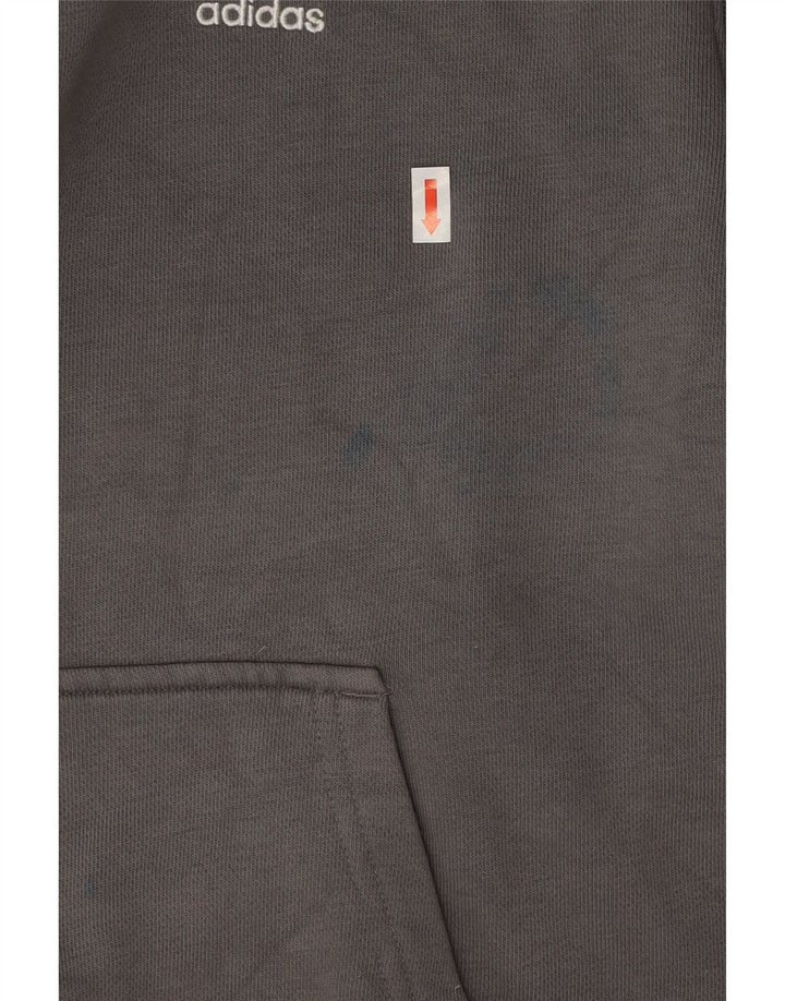 Adidas Hombre Sudadera Con Capucha Jumper Pequeño Gris Algodón