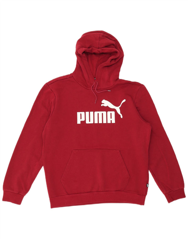 PUMA Jersey con capucha gráfica para hombre de algodón granate mediano