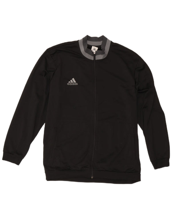 Adidas Mens Tracksuit Top Jacket 2XL Black Colourblock Polyester