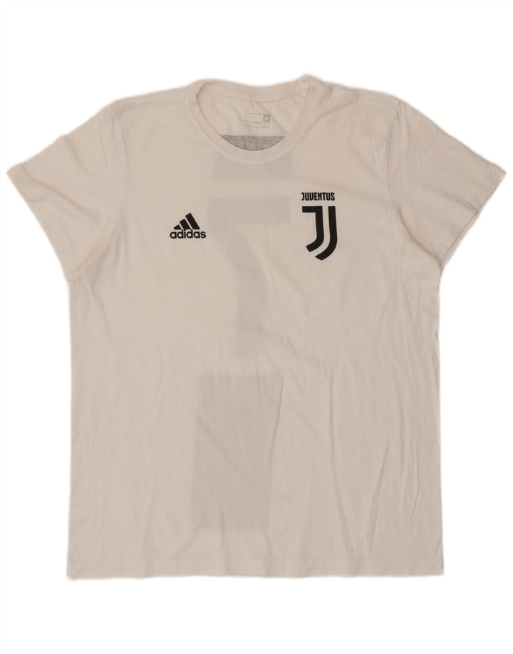 ADIDAS Camiseta gráfica Juventus para hombre, talla grande, color blanco roto