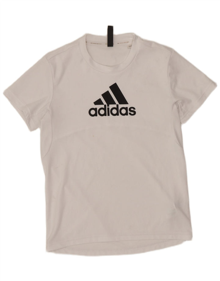 Adidas Mujer Prime Blue Graphic Camiseta Top UK 4/6 XS Blanco Poliéster