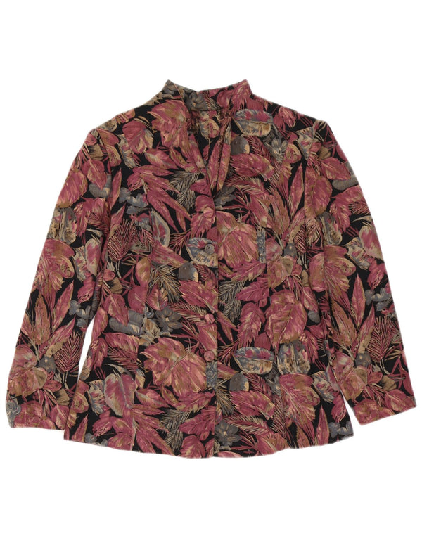 Vintage mujer Cardigan Top Reino Unido 12 Medio Multicolor Floral