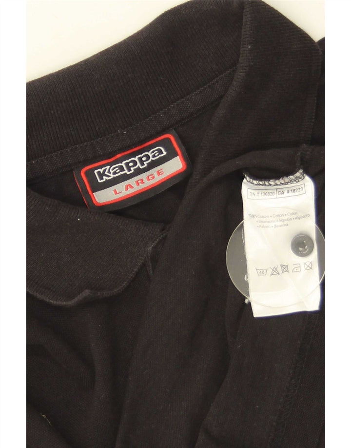 Kappa Polo Hombre Grande Algodón Negro