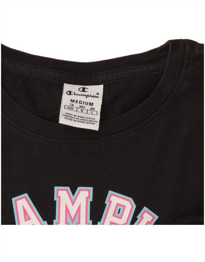 Champion Camiseta gráfica para mujer Top UK 12 Medium Black