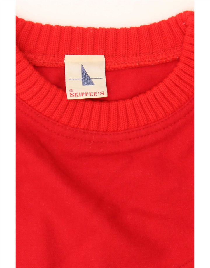 Skipper's Jersey De Mujer Con Cuello Barco IT 42 Lana Geométrica Roja Mediana
