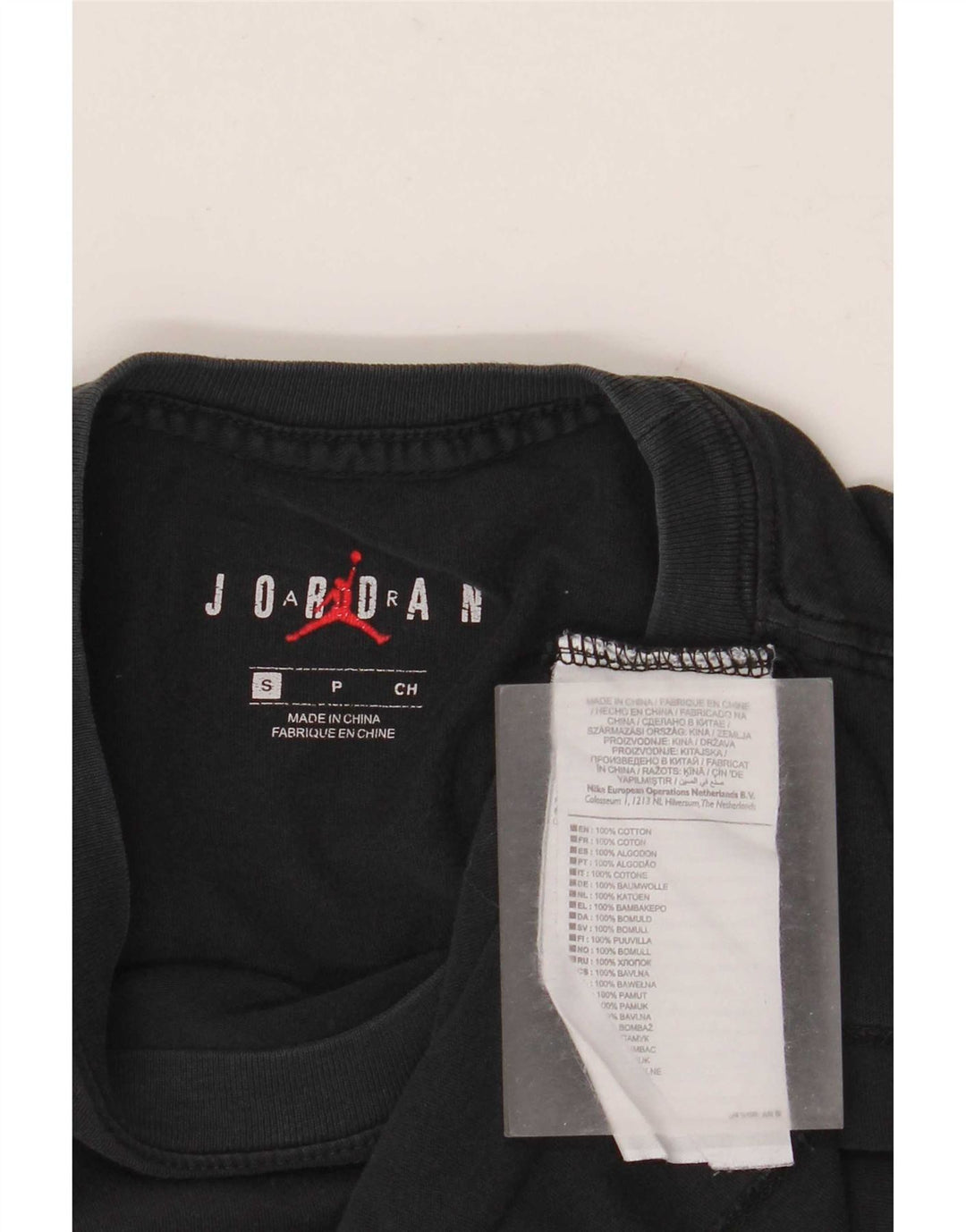 Jordan - Camiseta gráfica para hombre, talla pequeña, algodón negro