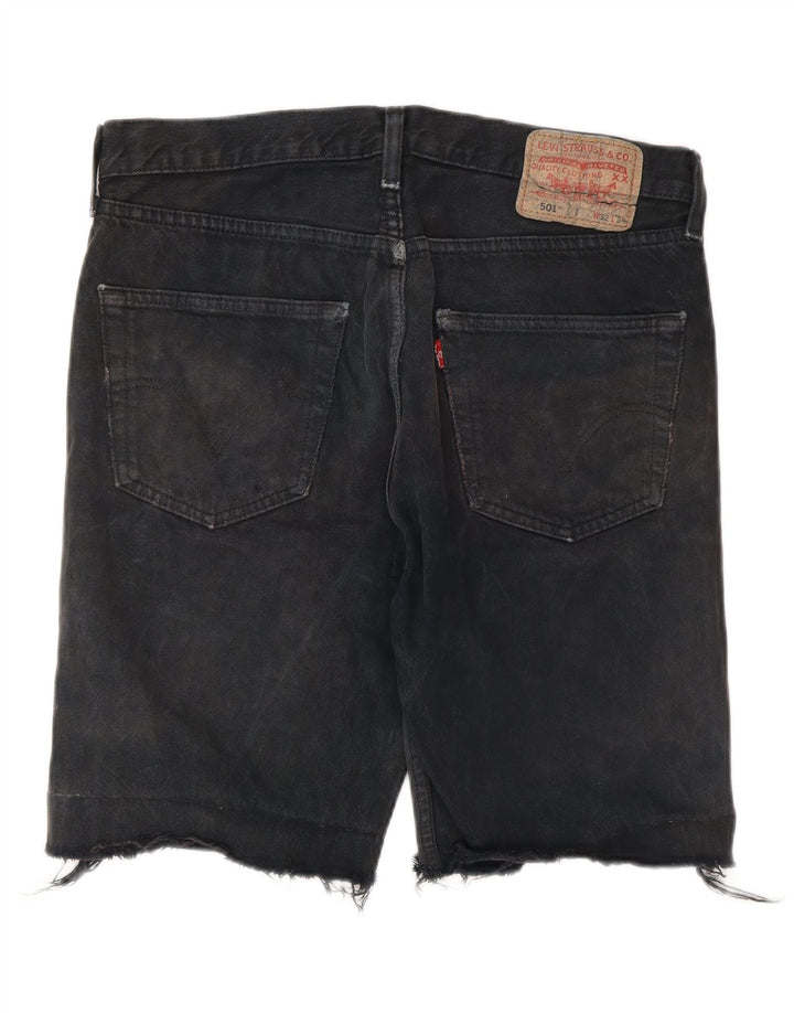 LEVI'S Mens 501 Denim Shorts W32 Algodón Negro Mediano
