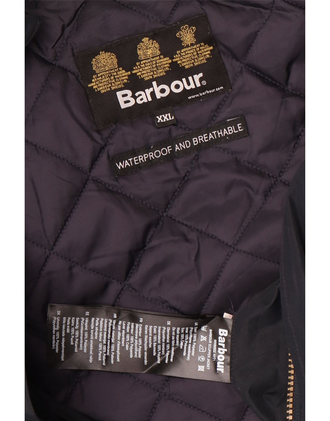 Barbour Abrigo cortavientos con capucha para hombre UK 44 2XL Poliéster azul marino
