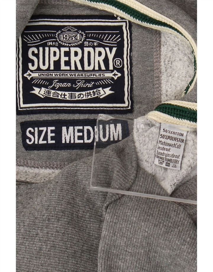 Superdry Chaqueta de chándal con capucha para mujer, talla 44, algodón gris medio