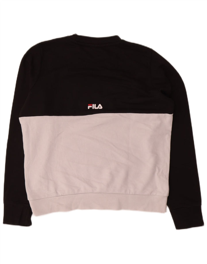 Fila Hombre Sudadera Gráfica Jumper Small Blanco Colorblock Algodón