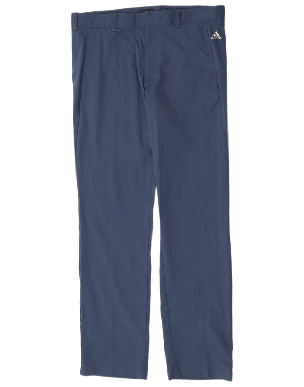 Pantalón Chino Recto Adidas Hombre W34 L34 Poliéster Azul