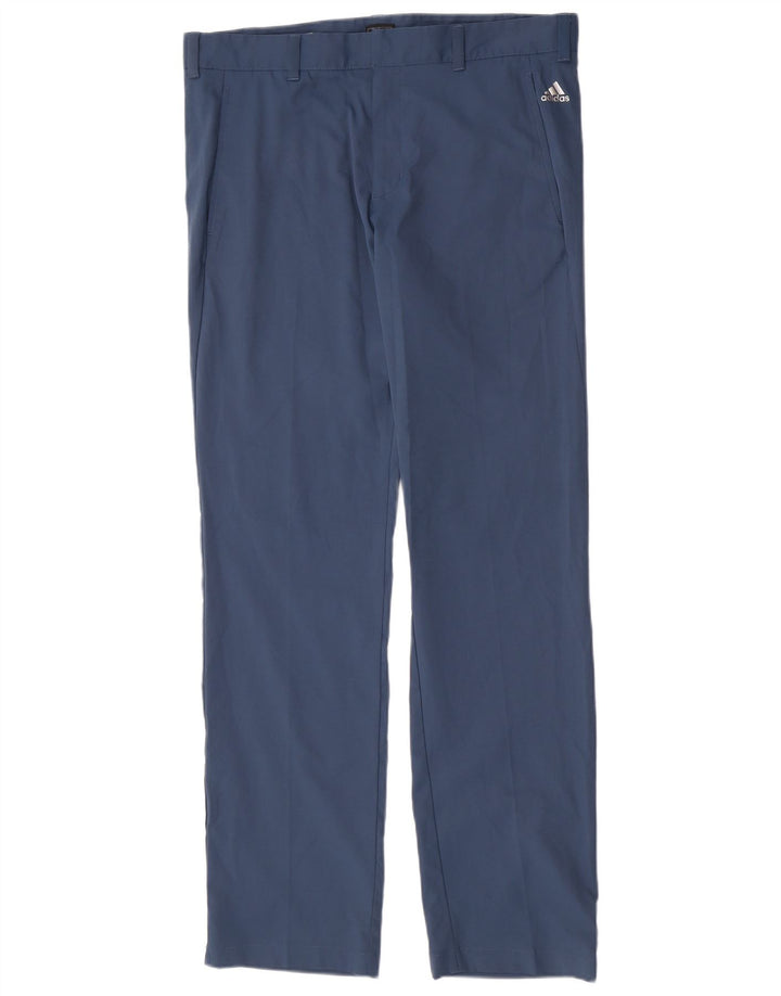 Pantalón Chino Recto Adidas Hombre W34 L34 Poliéster Azul