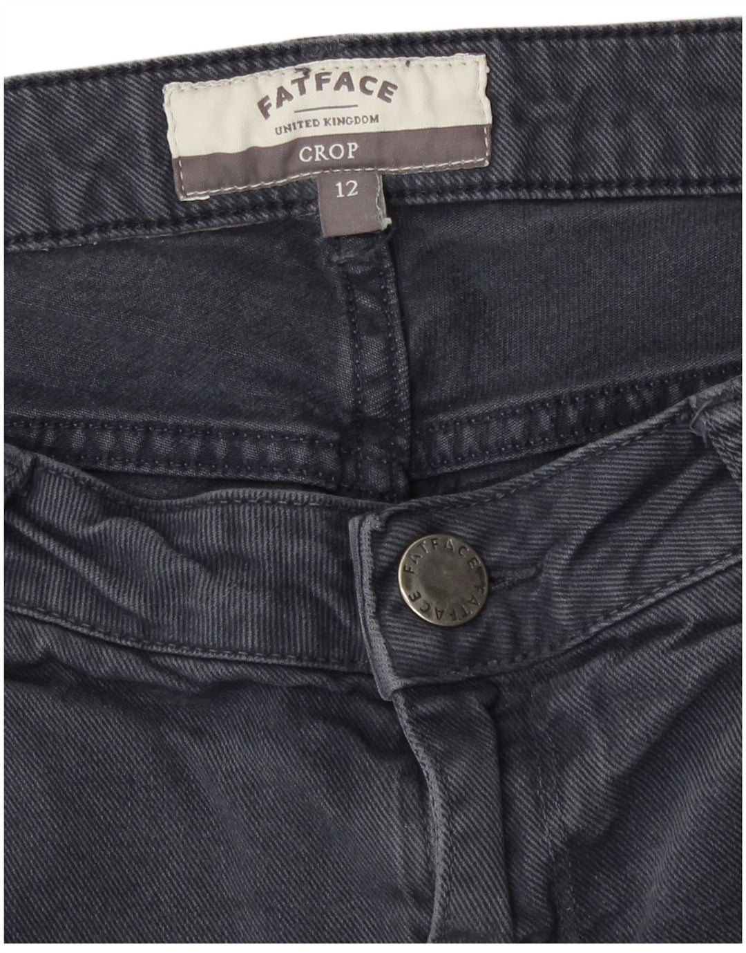 Vaqueros recortados para mujer Fat Face UK 12 Medium W32 L22 Algodón gris