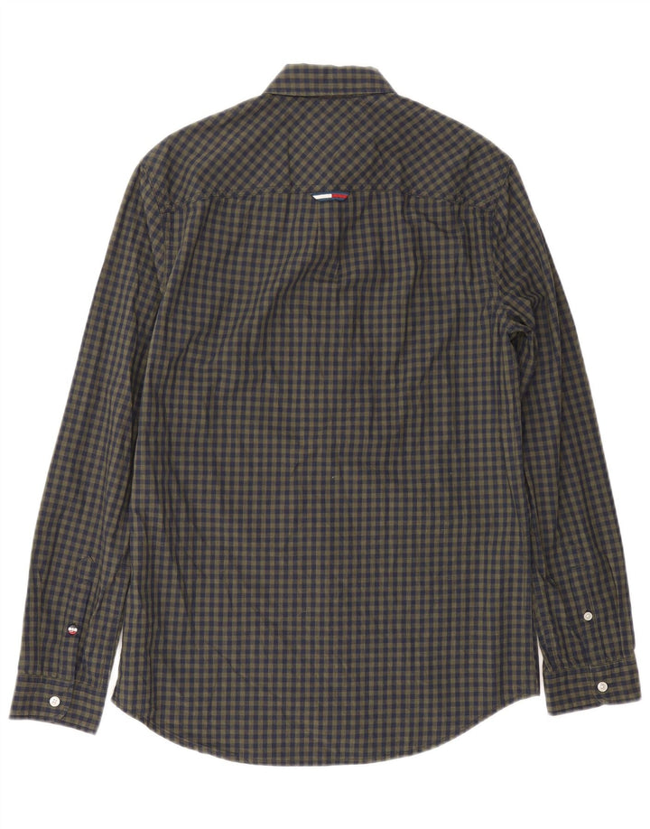 Camisa Tommy Hilfiger de corte regular para hombre, talla pequeña, de algodón a cuadros en azul marino