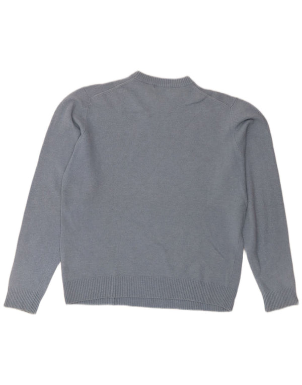 Sergio Tacchini Jersey de cuello redondo para mujer UK 40 XL Lana de cordero azul