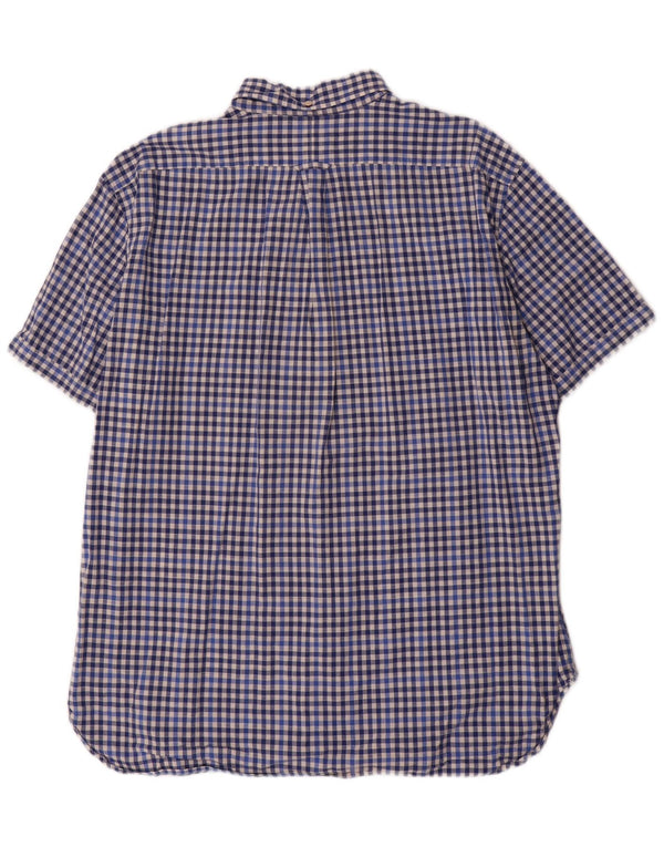 Gant Camisa Regular Fit De Manga Corta Para Hombre XL Algodón A Cuadros Azul Azul