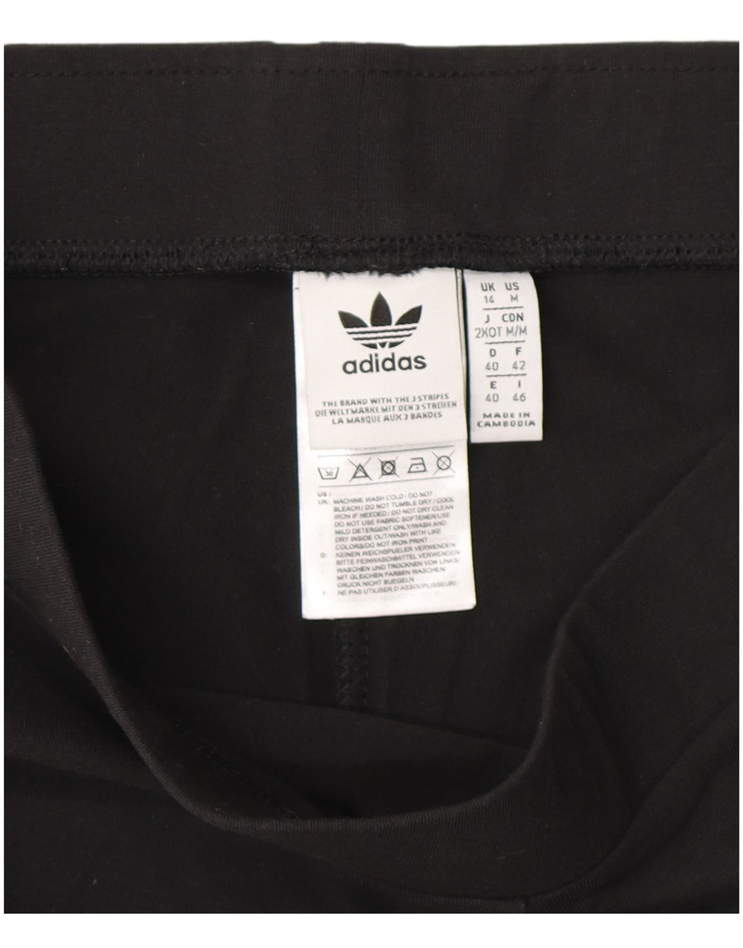 Adidas Leggings para mujer Reino Unido 14 Mediano Negro Rayas Algodón