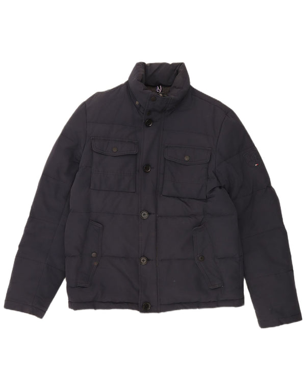 Tommy Hilfiger Mens Padded Jacket UK 38 Medium Navy Blue Polyester