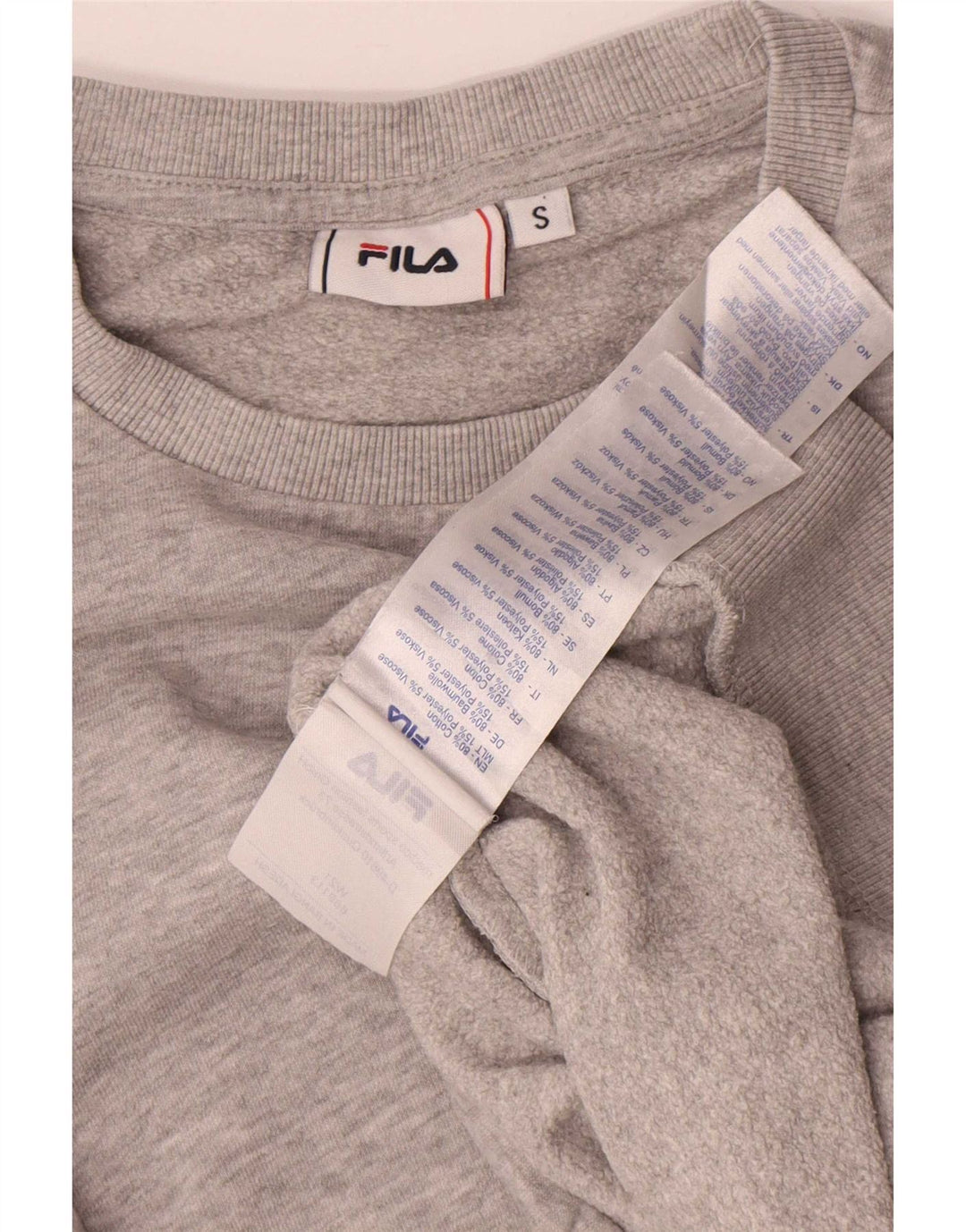 Fila Hombre Sudadera Jumper Small Gris Moteado Algodón