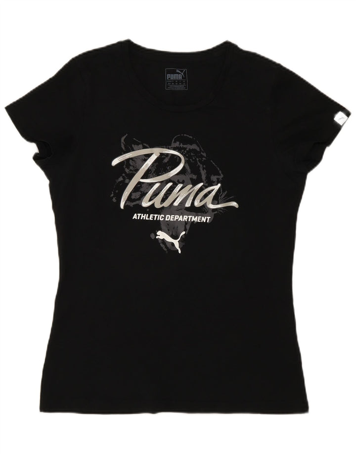 Puma - Camiseta gráfica para mujer, talla 40, talla M, color negro