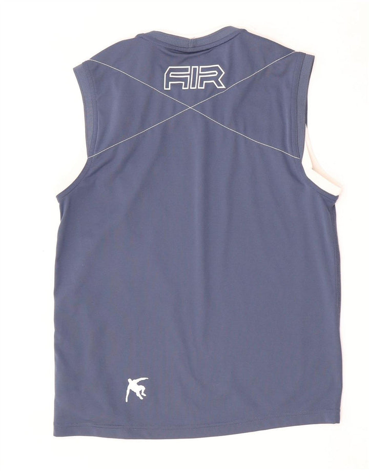 Nike Camiseta sin mangas gráfica para hombre UK 36/38 Poliéster geométrico azul pequeño