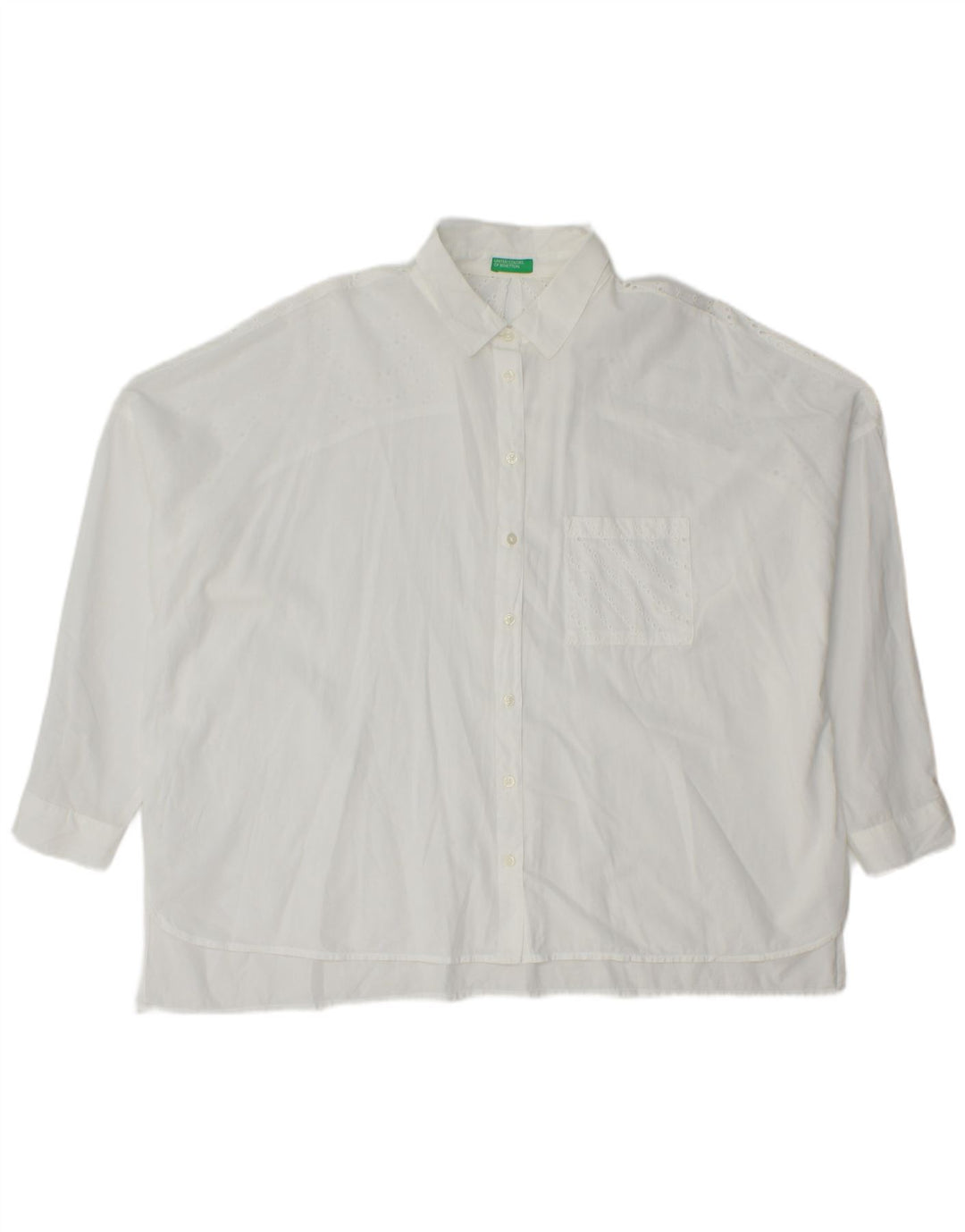 Camisa Benetton Mujer ES 40 XL Blanco