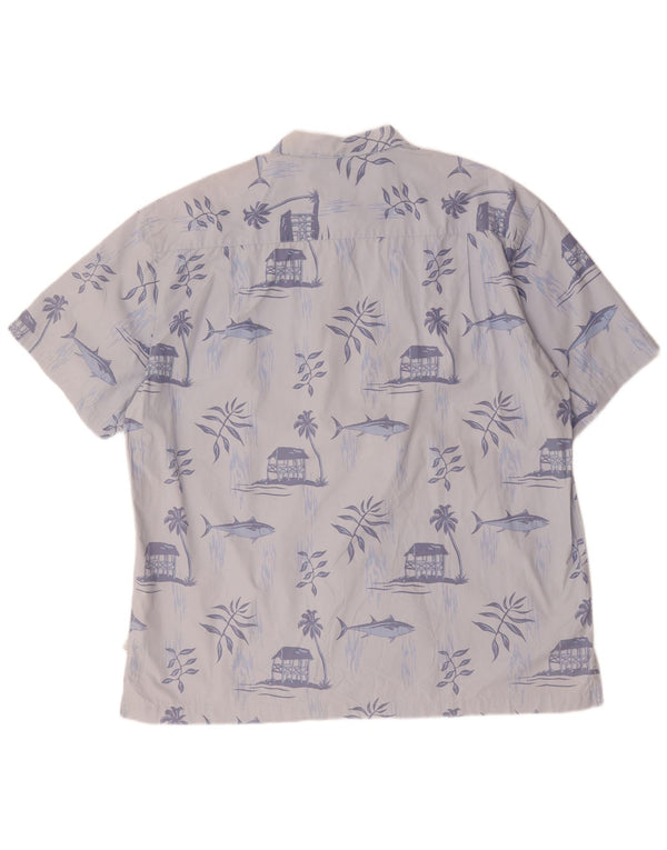 Red Macaw Camisa hawaiana de manga corta para hombre Talla 46/48 XL Algodón azul