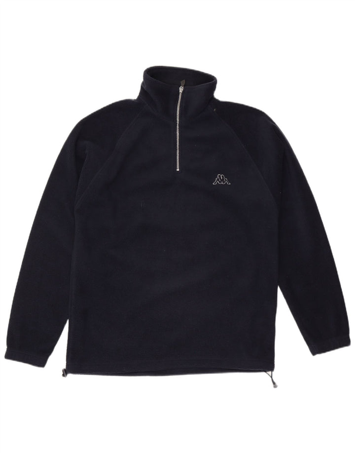 Kappa Hombre Zip Neck Fleece Jumper Small Azul Marino Poliéster