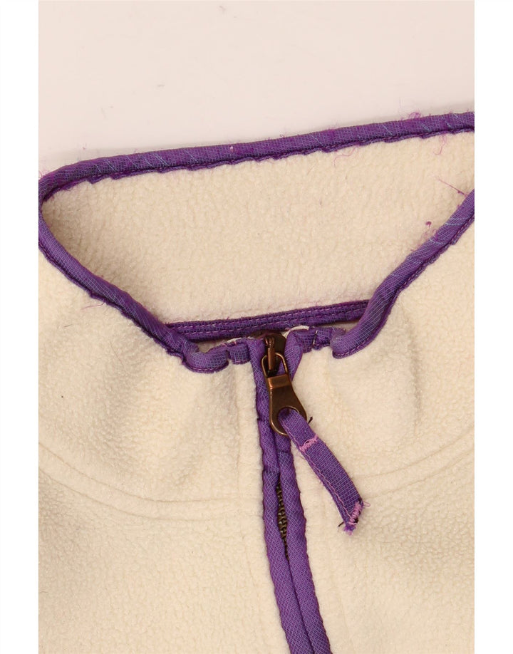 Think Pink Jersey de forro polar con cuello y cremallera extragrande para mujer UK 14 Medium Off White