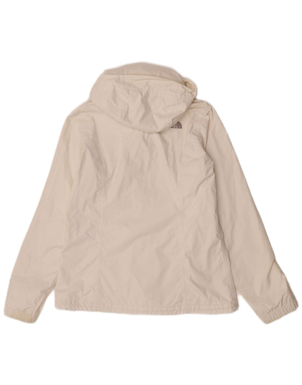 The North Face Chaqueta impermeable con capucha para mujer UK 40 Medium White Nylon