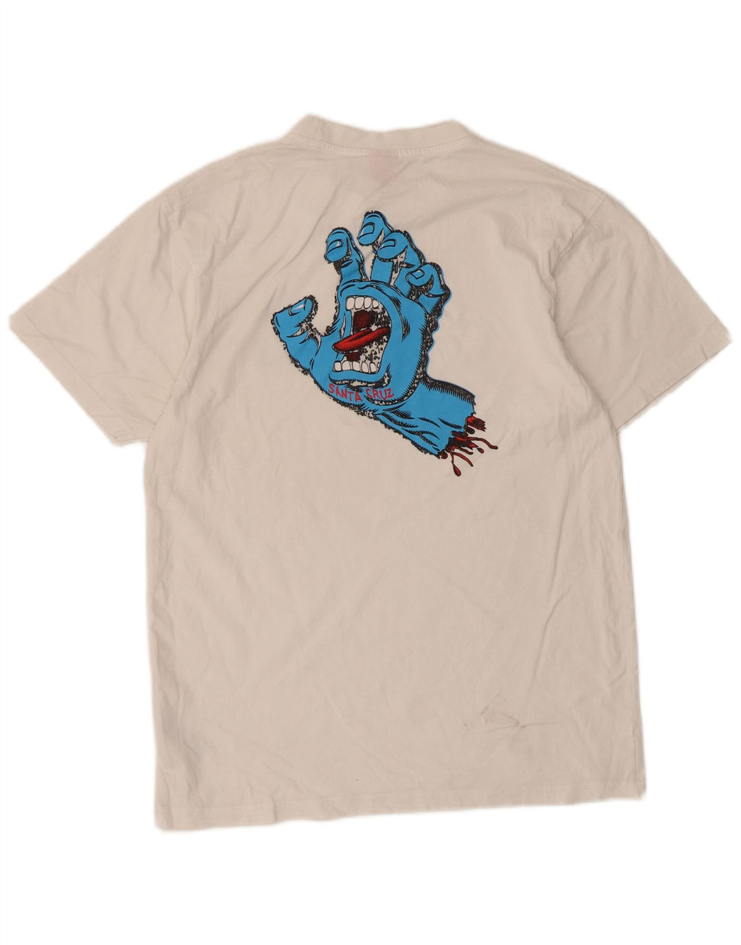 Santa Cruz Hombre Camiseta Gráfica Top Medio Algodón Blanco