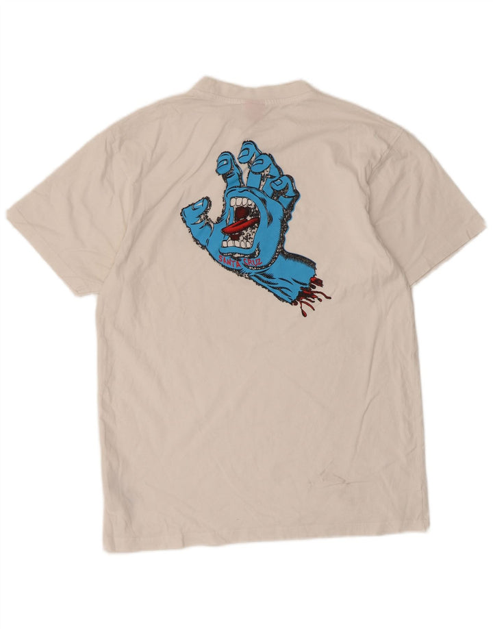 Santa Cruz Hombre Camiseta Gráfica Top Medio Algodón Blanco