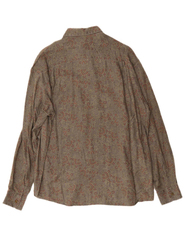 Rodrigo Camisa Hombre Talla 40 15 1/2 Viscosa Paisley Gris Medio